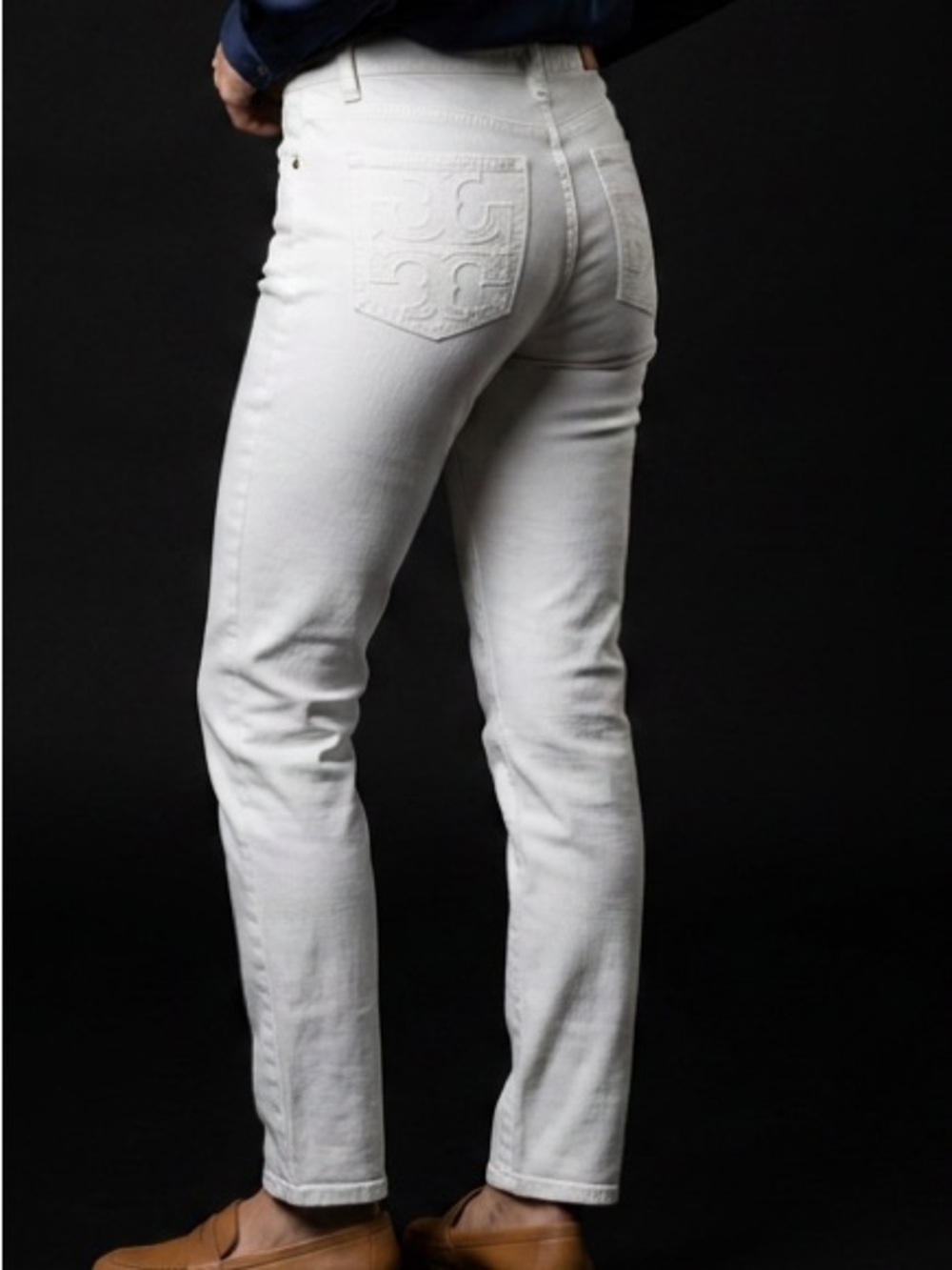 Tory Burch Super Skinny White Denim Jeans Worn 2x